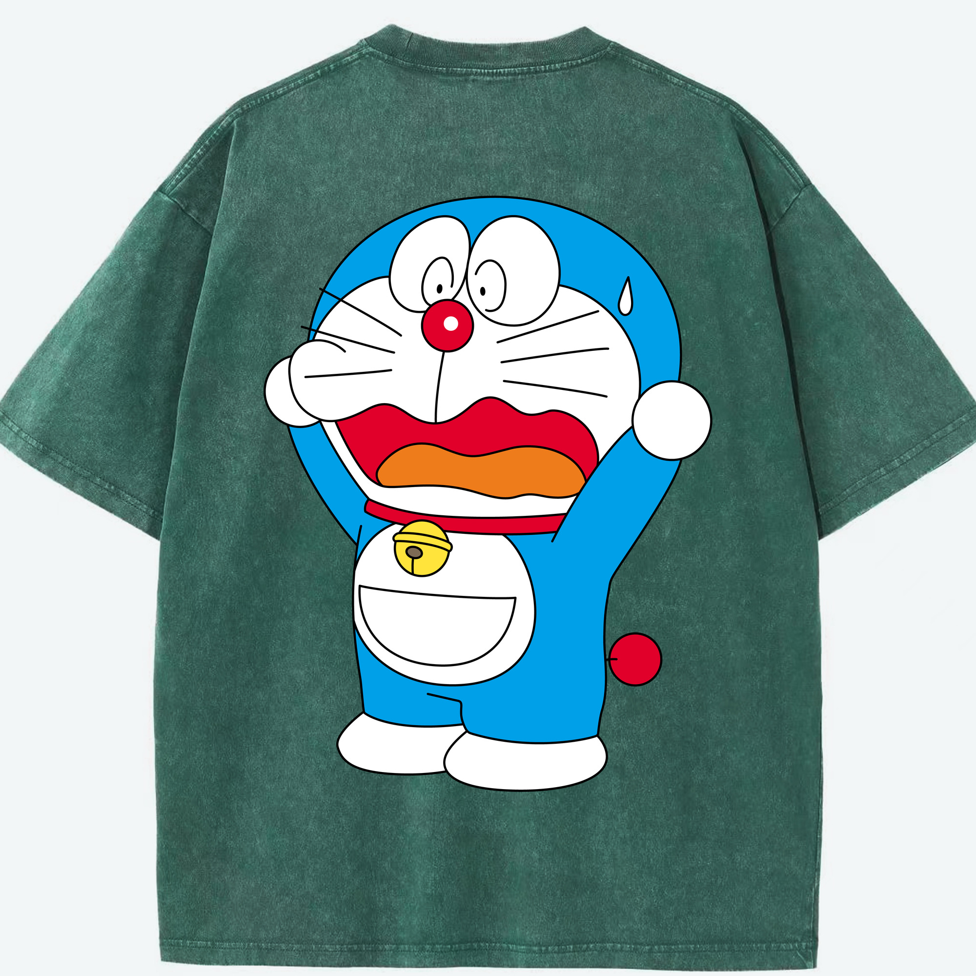 （画像用） ドラえもん Doraemon 綿100% ヴィンテージ風 半袖Tシャツ（背面プリント）